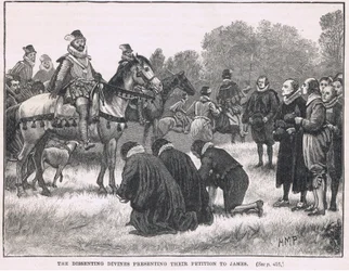 The Dissenting Divines Presenting Their Petition to James 1603